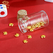 中國珠寶黃金金豆豆AU9999足金實(shí)心金豆子小金豆1g生日老婆送女友七夕禮物 金貓頭1g 【國檢證書】