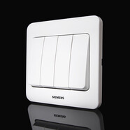 西門子（SIEMENS）品牌開關(guān)插座家用面板多孔墻壁遠景白16a空調(diào)usb一開五孔暗裝86 【四開雙控】假一罰十