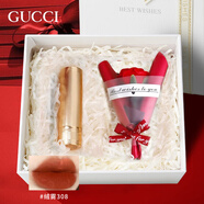 古馳（GUCCI）七夕情人節(jié)禮物gucci口紅禮盒套裝生日禮物女生送女友老婆閨蜜 單支：絨霧308啞光#焦糖土橘色