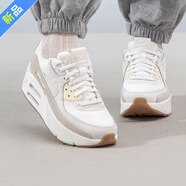 耐克（NIKE）官方休閑鞋女鞋秋季運動(dòng)鞋AIR MAX雙氣墊厚底增高減震跑步鞋 FD4328-100白色淺棕 38.5