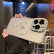Apple通用Magsafe磁吸膚感適用蘋果15promax手機(jī)殼新款15pm軟硅膠iphone13保護(hù)套12p帶鏡頭膜全包防摔14 【鈦灰色】膚感磨砂磁吸+自帶鏡頭膜 iPhone 14 Pro M