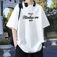塵行者美式重磅短袖t恤男純棉夏季寬松上衣服五分半袖學(xué)生ins潮牌打底衫 【寬體大版 280G五分】T632白色 XL