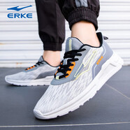 鴻星爾克（ERKE）男鞋運動(dòng)鞋2025秋季新款紅星網(wǎng)面透氣休閑跑步鞋男 一度灰/中灰 40 【官方正品/現貨速發(fā)】