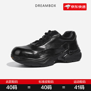 dreambox鈞博vibram戶外休閑男鞋馬皮小白鞋透氣老爹鞋 黑色 39