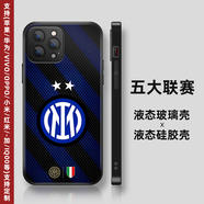 五大聯(lián)賽足球隊(duì)手機(jī)殼蘋果13華為oppo榮耀小米vivo液態(tài)硅膠玻璃殼 國(guó)米10【聯(lián)系客服備注機(jī)型】 經(jīng)典黑玻璃殼 下單備注手機(jī)型號(hào)