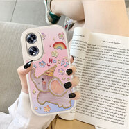 白樸達(dá) 【萌趣暴擊100%】小羊皮適用OPPOA1 5G手機(jī)殼PHS110新男女款動(dòng)漫軟殼創(chuàng)意可愛百搭小眾保護(hù)套精孔 白色【PW3彩虹小粉象】小羊皮 OPPOA1-5G