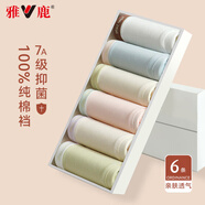 雅鹿【滅菌免洗即穿】女士?jì)妊澟陆蘅咕募敬蟠a中腰少女生短褲頭 新疆棉字母- 6條 2XL 建議140-160斤