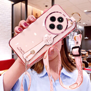 迅炫紅米14R手機殼小米redmi14C腕帶5g保護硅膠套2411DRN47C斜挎掛繩全包防摔軟殼r5g薄c5g女潮創(chuàng  )意新 【櫻花粉】帶腕帶支架送全屏鋼膜+斜挎掛繩 紅米:14C