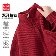 名創(chuàng)優(yōu)品（MINISO）本命年穿搭紅色毛衣女2025秋冬季新款針織開衫加厚外套洋氣新年裝 【純色圓領毛衣開衫】酒紅色 M 160 (體重90-120斤)