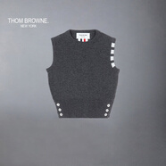 THOM BROWNE[3期免息][TB]湯姆布朗]童裝四條紋圓領背心 深灰色 100 (4)