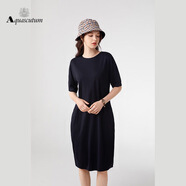 雅格獅丹Aquascutum 休閑版型及膝中袖連衣裙保真正品現貨TS44 黑色 M