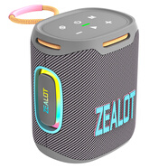 狂熱者（ZEALOT）S122 藍(lán)牙音箱高保真重低音炮戶外音響手機(jī)電腦派對廣場舞聚會騎行露營爬山便攜式迷你防水小音響 灰白色【彩色燈+高保真音質(zhì)】
