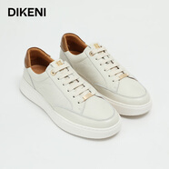 迪柯尼（DIKENI）【品質(zhì)牛皮】迪柯尼商場同款男士板鞋新款時(shí)尚IP小白鞋運(yùn)動休閑鞋 珍珠白 41