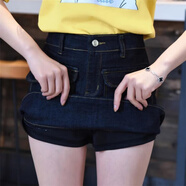 潮范美杜莎拉2025春夏新款防走光韓版牛仔短裙顯瘦包臀裙 深藍色 f8861 均碼 s 斤以下