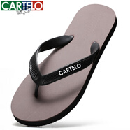 卡帝樂(lè)鱷魚（CARTELO）人字拖鞋男士夏季戶外穿運(yùn)動(dòng)居家用軟底沙灘涼拖 VP1520 咖啡 41