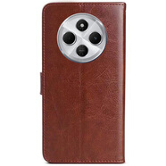 阿峻科科紅米14c手機殼翻蓋式皮套Redmi 14C硅膠保護套2409BRN2CC外殼十四c超薄磨砂全包防摔爆軟邊插卡錢(qián) 棕色@皮套+全屏鋼化膜+掛繩 紅米14C