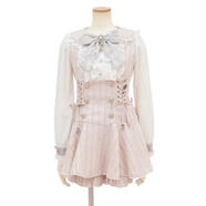 LIZ連衣裙日系日產(chǎn)量產(chǎn)型小香風(fēng)套裝襯衫短褲連衣裙兩件套裝 長(cháng)袖粉色 S