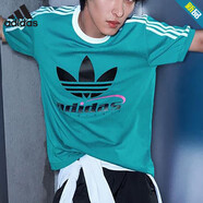 阿迪達斯 （adidas）短袖T恤男士夏季新款三葉草運動服時尚針織舒適透氣圓領上衣 IW6311 S
