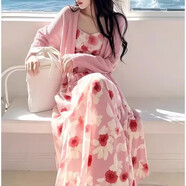 妃莉杋（FeiLiFan）法式碎花連衣裙女裝2025新款春季穿搭一整套粉色開衫氣質(zhì)吊帶裙子 吊帶裙 M 【建議90-100斤】