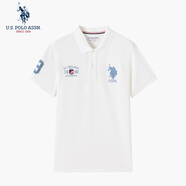 U.S. POLO ASSN.polo衫男夏季翻領(lǐng)t恤男短袖男士高端polo半袖男 純白色 L