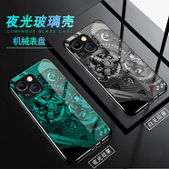 運轉核心Pony適用于蘋(píng)果15手機殼iPhone14pro夜光13鋼化玻璃ip12p 機械表盤(pán)-亮面玻璃殼 iPhone:11