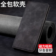 MR.GJiPhone16e手機手機殼翻蓋式皮套磁吸搭扣翻蓋式保護皮套錢包款可插卡商務風 iPhone16e【磁吸款翻蓋皮套】爵士黑