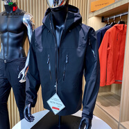 西域駱駝（VANCAMEL）阿爾琺攀登系列春秋新品男高端全壓膠防暴雨硬殼滑雪外套沖鋒衣 黑色 建議140-160斤 M
