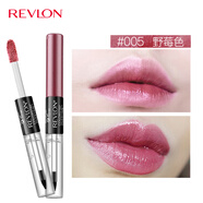露華濃（Revlon）持久鎖色雙頭唇彩口紅不掉色不沾杯唇蜜唇釉女士化妝品女彩妝美妝 005#野莓色