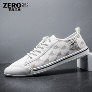 零度風(fēng)格·ZERO STYLE輕奢男鞋夏季透氣防臭小白鞋小蜜蜂休閑運(yùn)動(dòng)板鞋潮流百搭 黑色 【品牌男鞋】 39