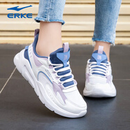 鴻星爾克女鞋網(wǎng)面透氣跑步鞋冬季旅游鞋女士輕便軟底休閑鞋子紅星運動(dòng)鞋女 爾克白/淺紫/煙霧藍-2291 39