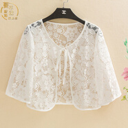 小披肩裙子外搭外披蕾絲披肩小外搭夏季新款防曬衣短款外套女開(kāi)衫小個(gè)子媽媽披風(fēng) 白色 3XL 125-140斤
