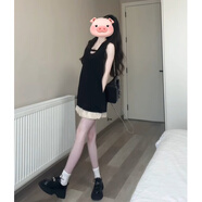 T 天啟世紀黑色無(wú)袖吊帶背心連衣裙子2025女夏季法式氣質(zhì)小個(gè)子顯瘦短裙 【黑色】【氣質(zhì)/小個(gè)子/miu里miu M 45/55kg