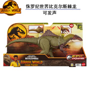 美泰侏羅紀世界電影系列聲光效恐龍模型公仔多關(guān)節可動(dòng)送禮玩具 侏羅紀世界比克爾斯棘龍 可發(fā)聲