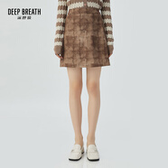 深呼吸DEEP BREATH女裝簡(jiǎn)約印花圖案高腰短裙A字半身裙A200218 卡其 S (2碼)