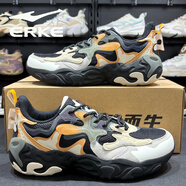 鴻星爾克情侶款奇彈尋鹿2.0男鞋春秋網(wǎng)面透氣運動(dòng)鞋耐磨軟底輕便跑步鞋女 正黑/焦糖黃棕-男款 41