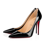 路鉑廷（Christian Louboutin）CL女士女鞋裸粉/黑色漆皮紅底高跟鞋Kate8.5/10cm【斷碼惠享】 黑色10cm 3191411 41