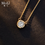 MoLi現貨閃發(fā)18K金天然鉆石項鏈幸運泡泡鎖骨鏈女玫瑰金30分碎鉆吊墜 10分天然鉆石項鏈+精美禮盒 天然鉆石項鏈