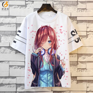 洛必達五等分的花嫁短袖t恤三玖周邊二次元動(dòng)漫男女五分袖衣服寬松夏季 1 XS 16碼