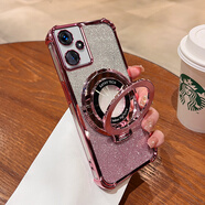 焱仁者小米Redmi紅米Note12R手機殼mi十二r保護套新款男女i2R全包氣囊四角防摔男女款液態(tài)硅膠軟創(chuàng  )意外殼 【少女粉】+隱形支架+閃粉卡紙 紅米Note12r