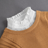 普婭華假領子百搭假衣領秋冬毛衣裝飾襯衣領內(nèi)搭打底蕾絲雪紡棉布娃娃領 大花立領(白色)