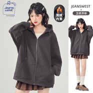 JEANSWEST CLUB真維斯連帽開衫衛(wèi)衣女拉鏈外套2025年新款春秋季百搭潮牌休閑帽衫