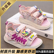 熱血喬丹女童鞋子涼鞋2025新款夏季兒童時(shí)尚露趾運動(dòng)涼拖中大童公主沙灘鞋 粉紅色升級款更防滑耐磨 26