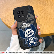 美齡美麗適用小米15可愛史迪仔手機殼13/14pro全包12x軟硅膠Civi1s/2/3男士個性s防摔MIX4皮質(zhì)保護(hù)套ultra 黑色-黑底個性骷髏史迪仔M 小米15