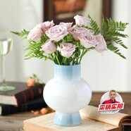 木丁丁燈籠玻璃花瓶冷灰中古歐式ins風(fēng)高顏值客廳裝飾鮮花插擺件高級(jí)感