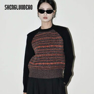 圣羅地奧毛衣冬季加厚特厚歐美風(fēng)費爾島提花針織內(nèi)搭打底衫女秋冬修身氣質(zhì) 雜橘色 S