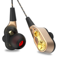 泰拉鋒 HiFi雙動(dòng)圈3.5毫米mm圓頭耳機(jī)入耳式有線(xiàn)耳麥MP3/MP4通用 土豪金