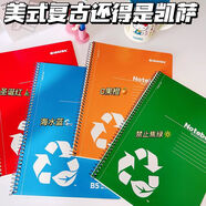 KAISA凱薩 斷貨王回歸!可撕線B5線圈本子螺旋橫線加厚紙張筆記本 【EF系列】 美式復古4本丨B5+橫線內(nèi)芯