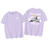 攜魚(yú)殲20威龍戰機定制棉T恤軍迷大碼短袖tshirt 短袖-香芋紫-3 S