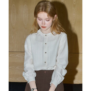 庫恩瑪維（KUHNMARVIN）日系森女系長(cháng)袖襯衫女裝2025年早秋新款法式優(yōu)雅百搭襯衣K36997 燕麥色 S