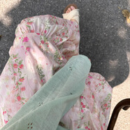 淡粉色可愛(ài)森女春季女碎花傘裙身裙法式茶歇氣質(zhì)溫柔系清新中長(cháng)款 8195溫柔粉色fafa S 建議75-88斤